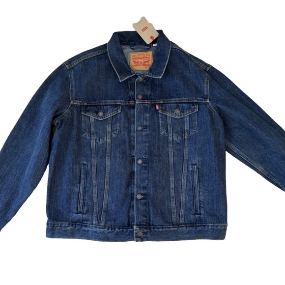 LEVI'S Levi Levis Strauss Men Tucker Jacket Medium Blue Rinse Denim XL $89.50 - Picture 4 of 7